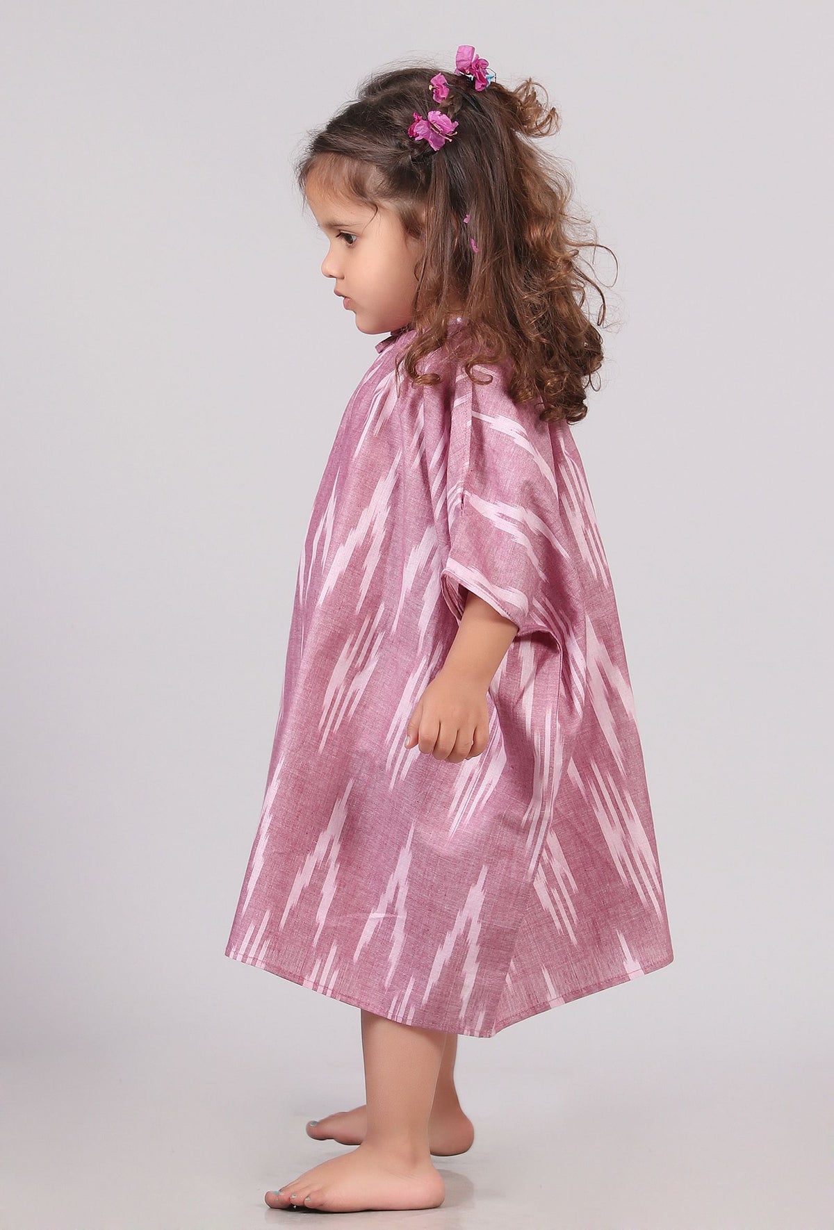 Bubblegum Pink Tie Up Kaftan サイズ 4〜5歳