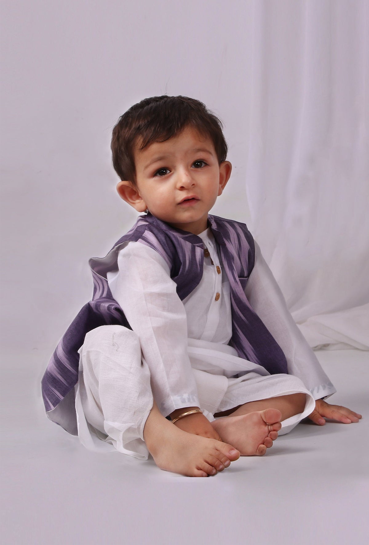 Purple Ikat Nehru Jacket サイズ 1〜2歳