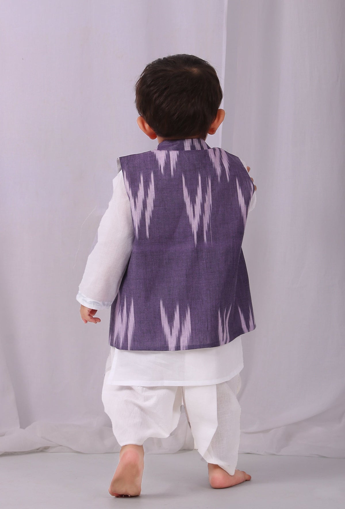 Purple Ikat Nehru Jacket サイズ 1〜2歳
