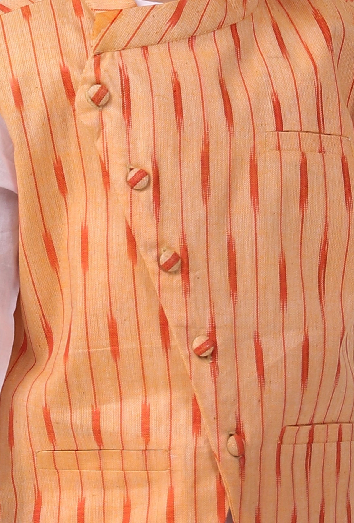 Lemon Tart Yellow Ikat Nehru Jacket サイズ 5〜6歳