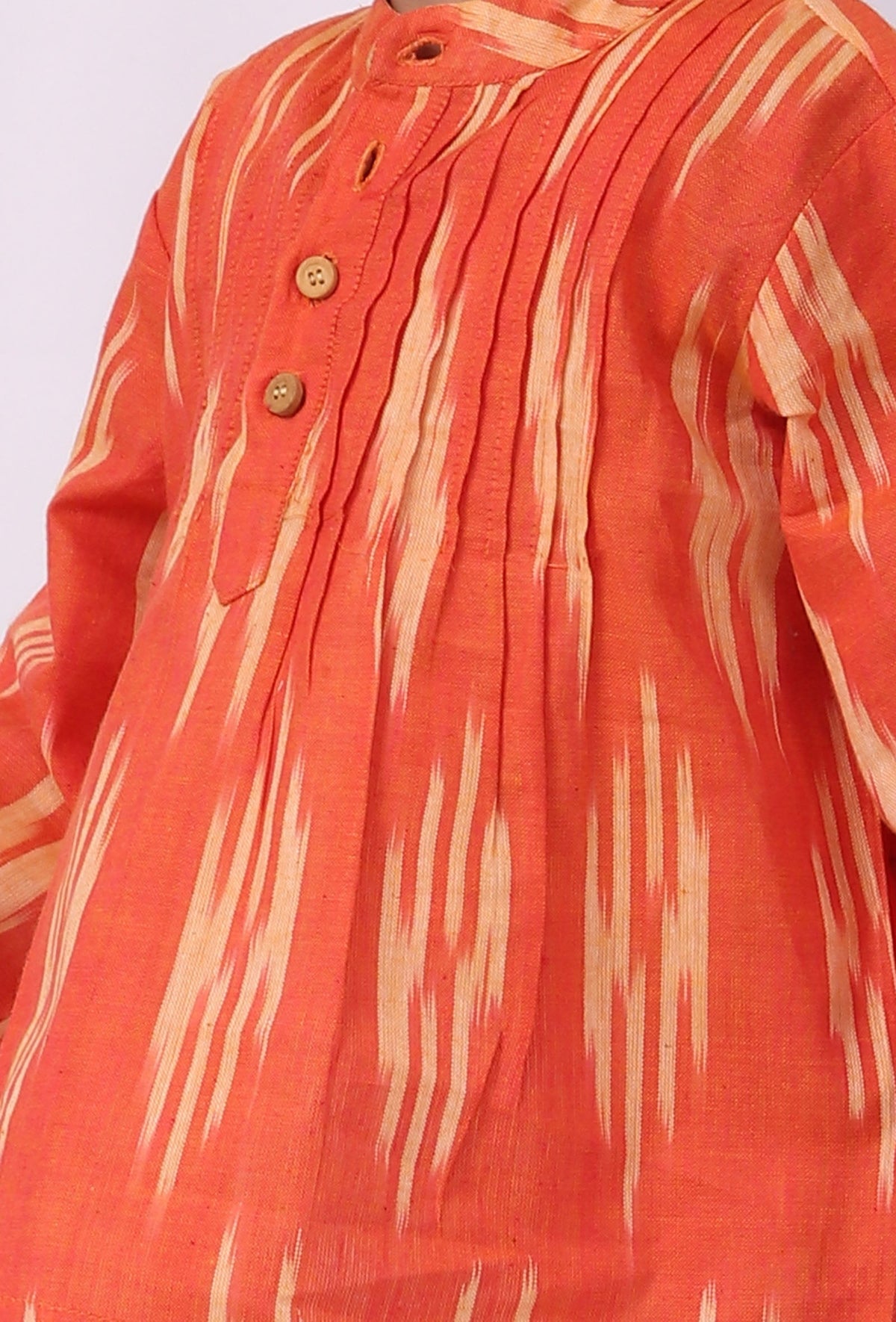 Sunset Orange Ikat Kurta サイズ 7〜8歳