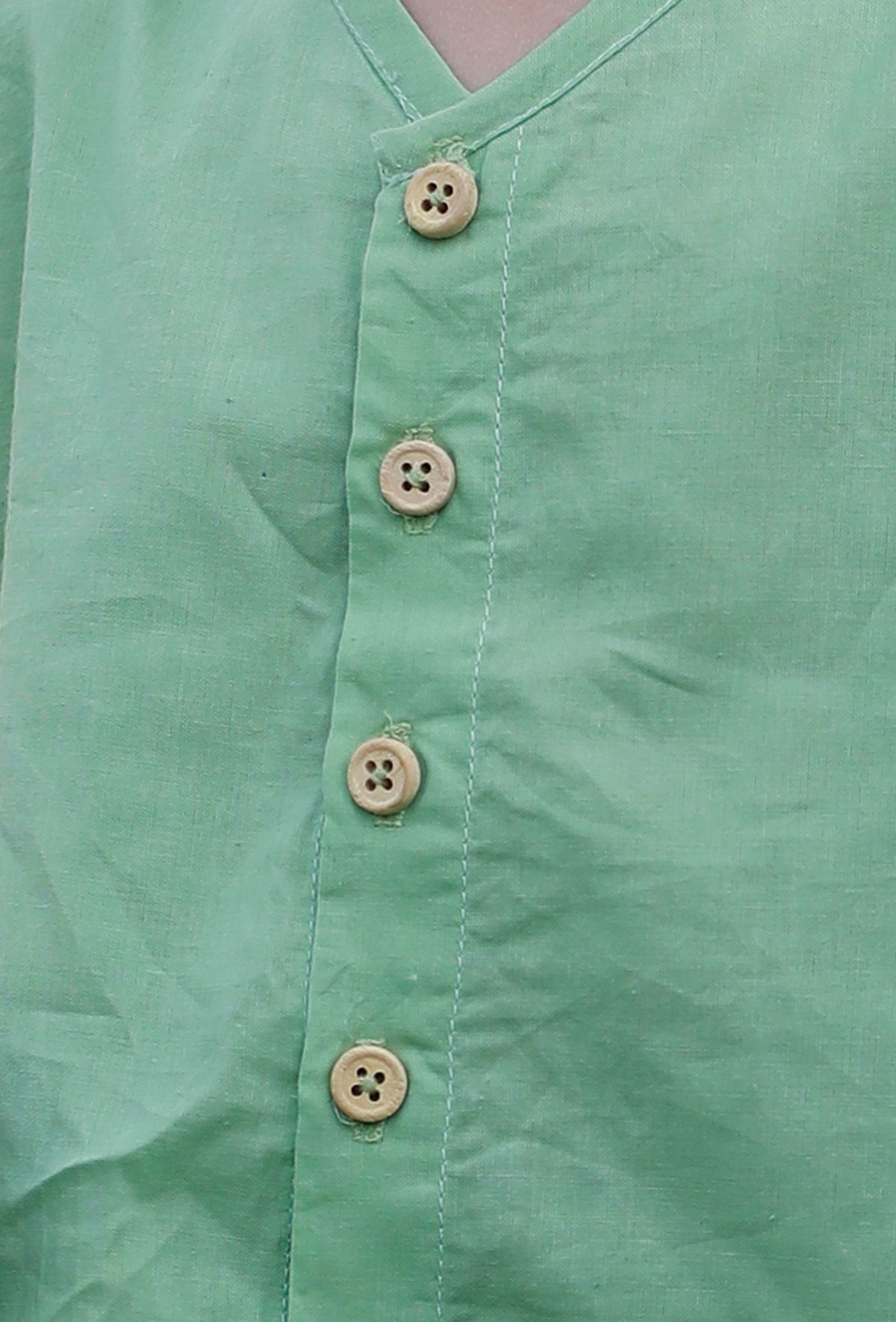 Set of 2: Green Cotton Shirt and Green Short サイズ 7〜8歳