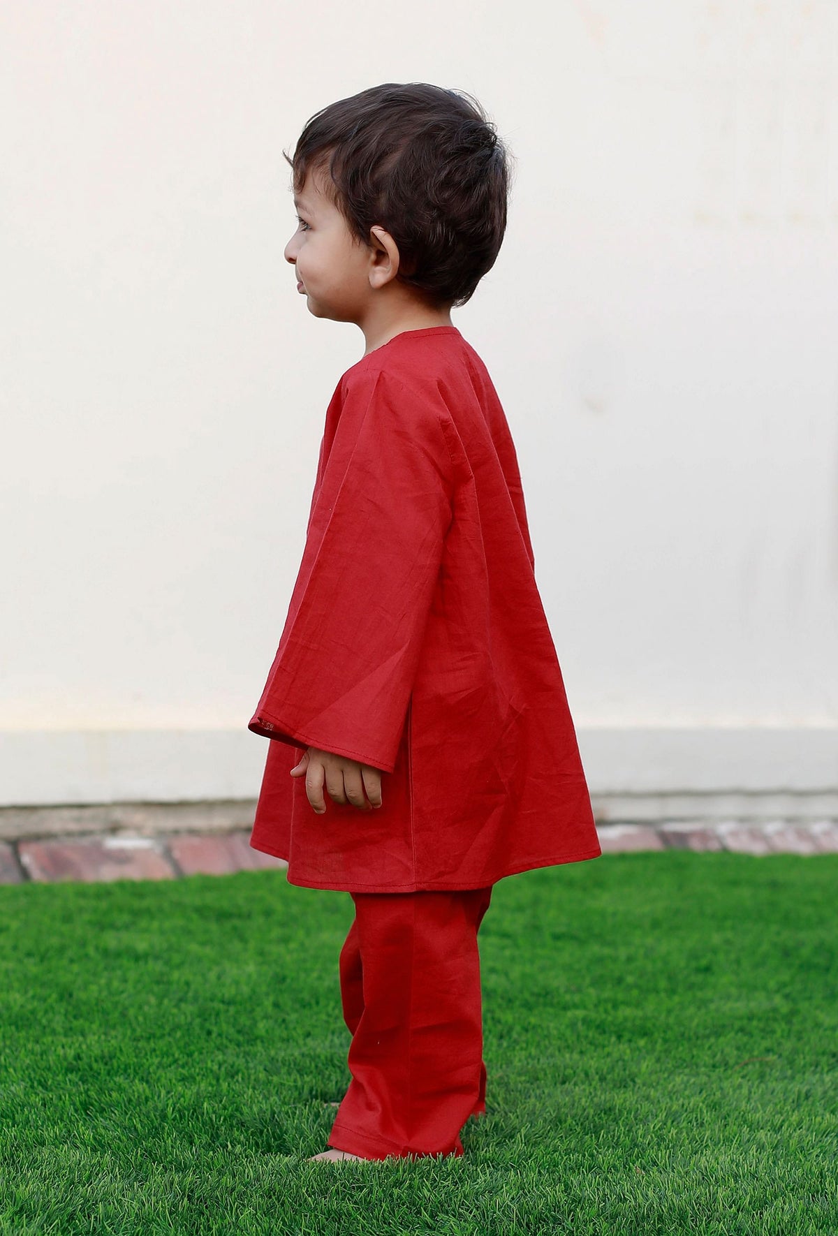 Set of 2: Dennis Red Kurta and Red Pyjama サイズ 9〜12か月