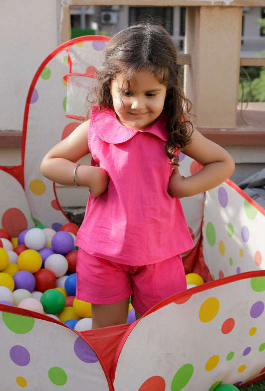 Set of 2: Shortcake Pink Cotton Top and Pink Short サイズ 3〜4歳