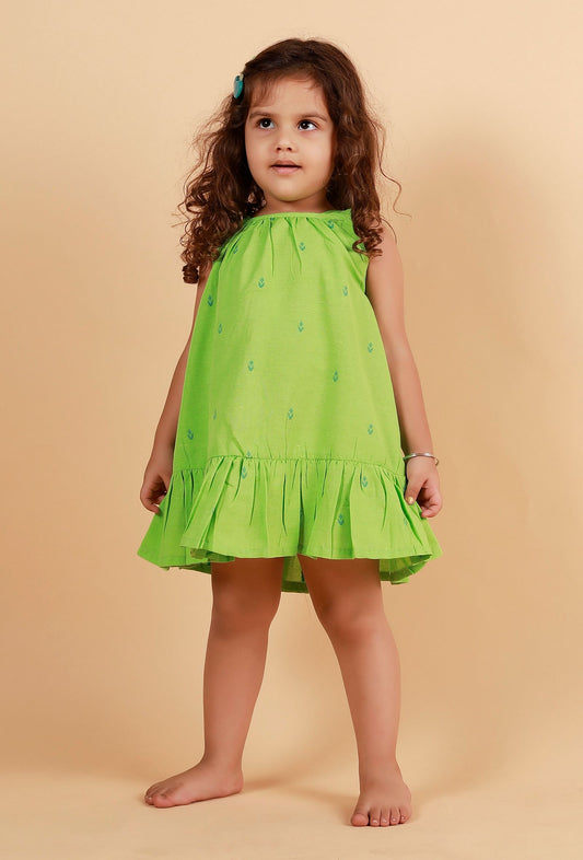 Mint Green Straight Woven Dress サイズ 7〜8歳