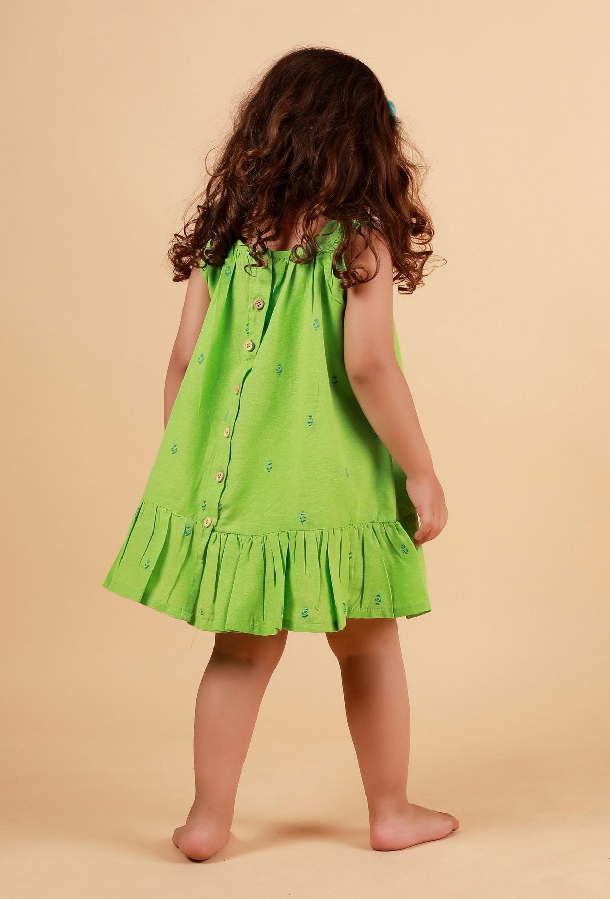 Mint Green Straight Woven Dress サイズ 7〜8歳