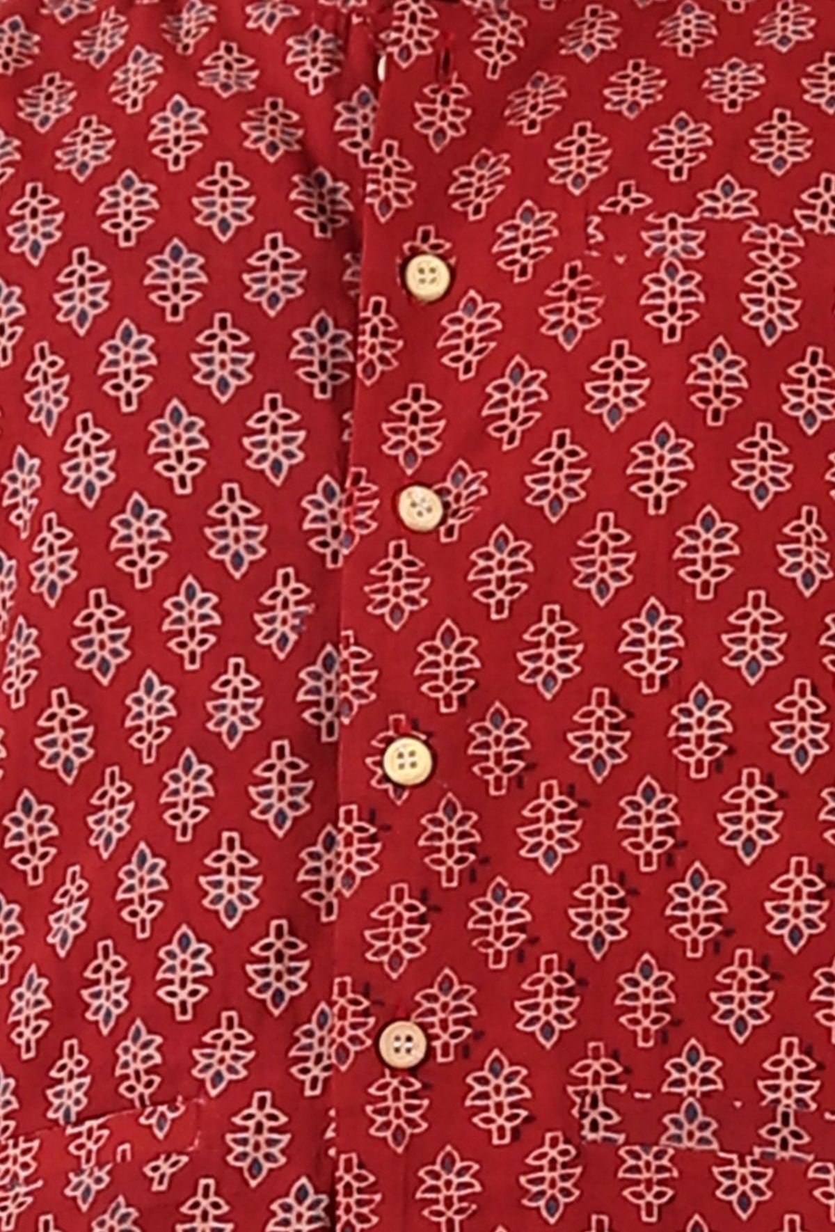 Orian Madder Red Ajrakh Print Cotton Nehru Jacket サイズ 5〜6歳
