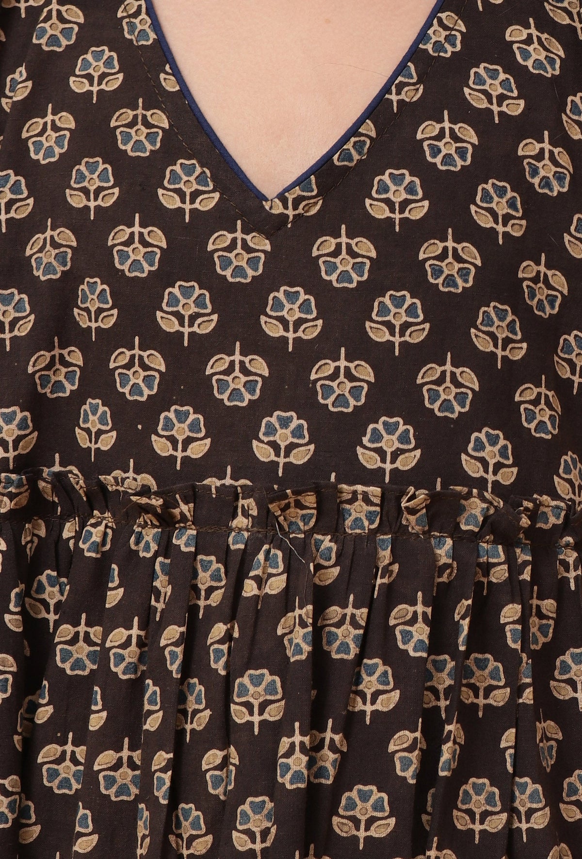 Edie Black Ajrakh Print Cotton Dress サイズ 6〜7歳