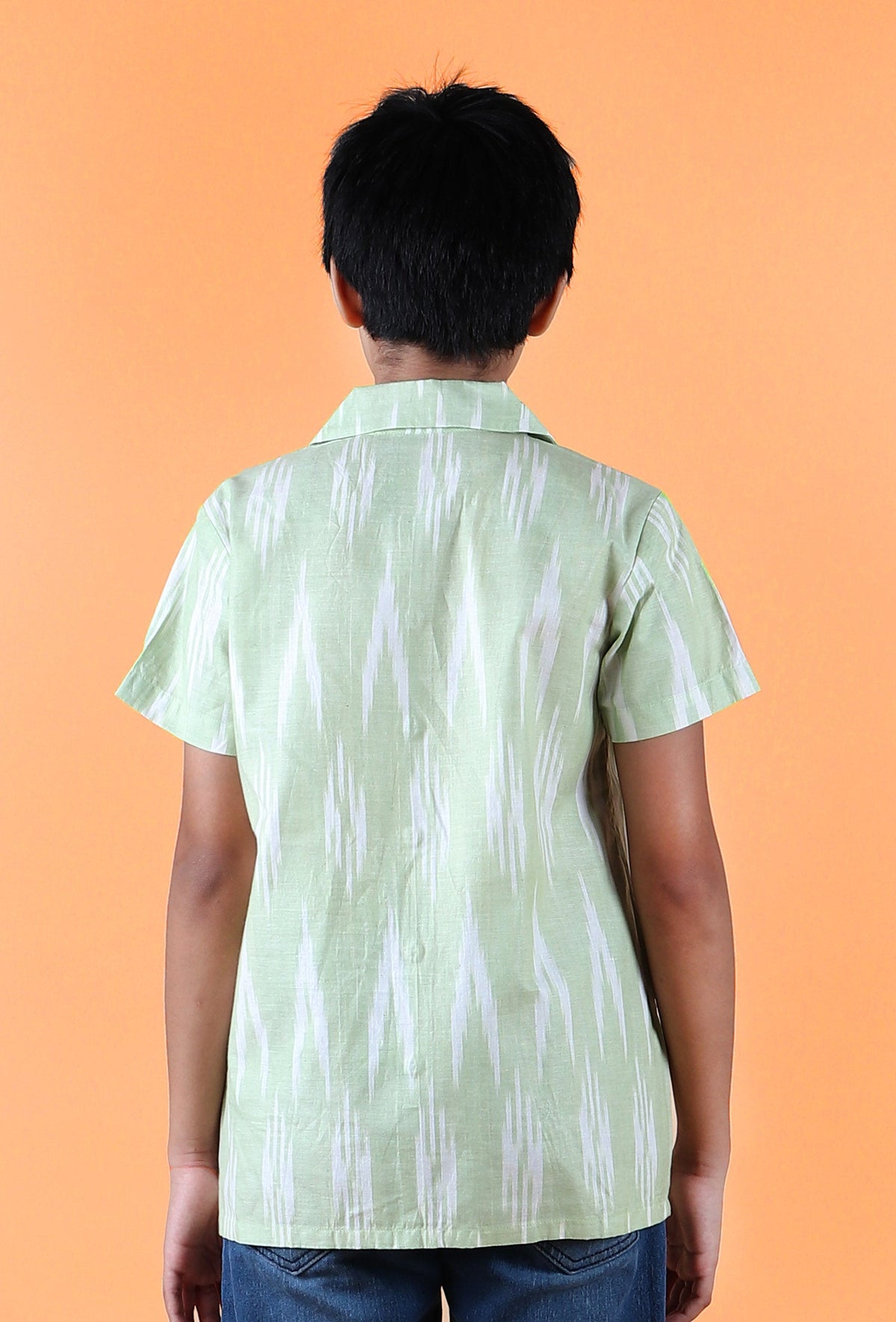 Mint Green Ikat Cotton Shirt サイズ 5〜6歳
