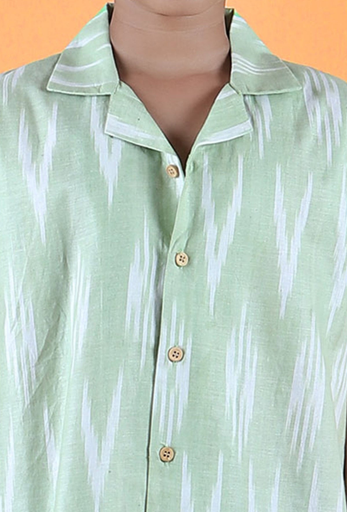 Mint Green Ikat Cotton Shirt サイズ 5〜6歳