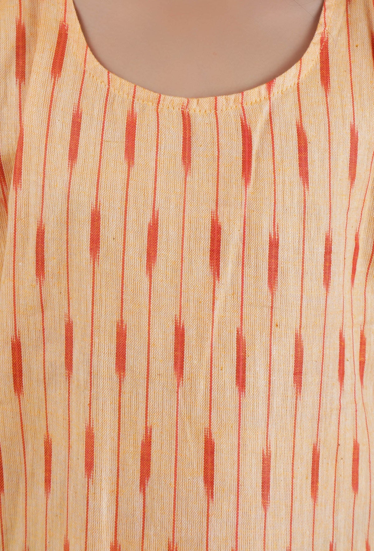 Orange Ikat Flared Cotton Dress サイズ 9〜10歳