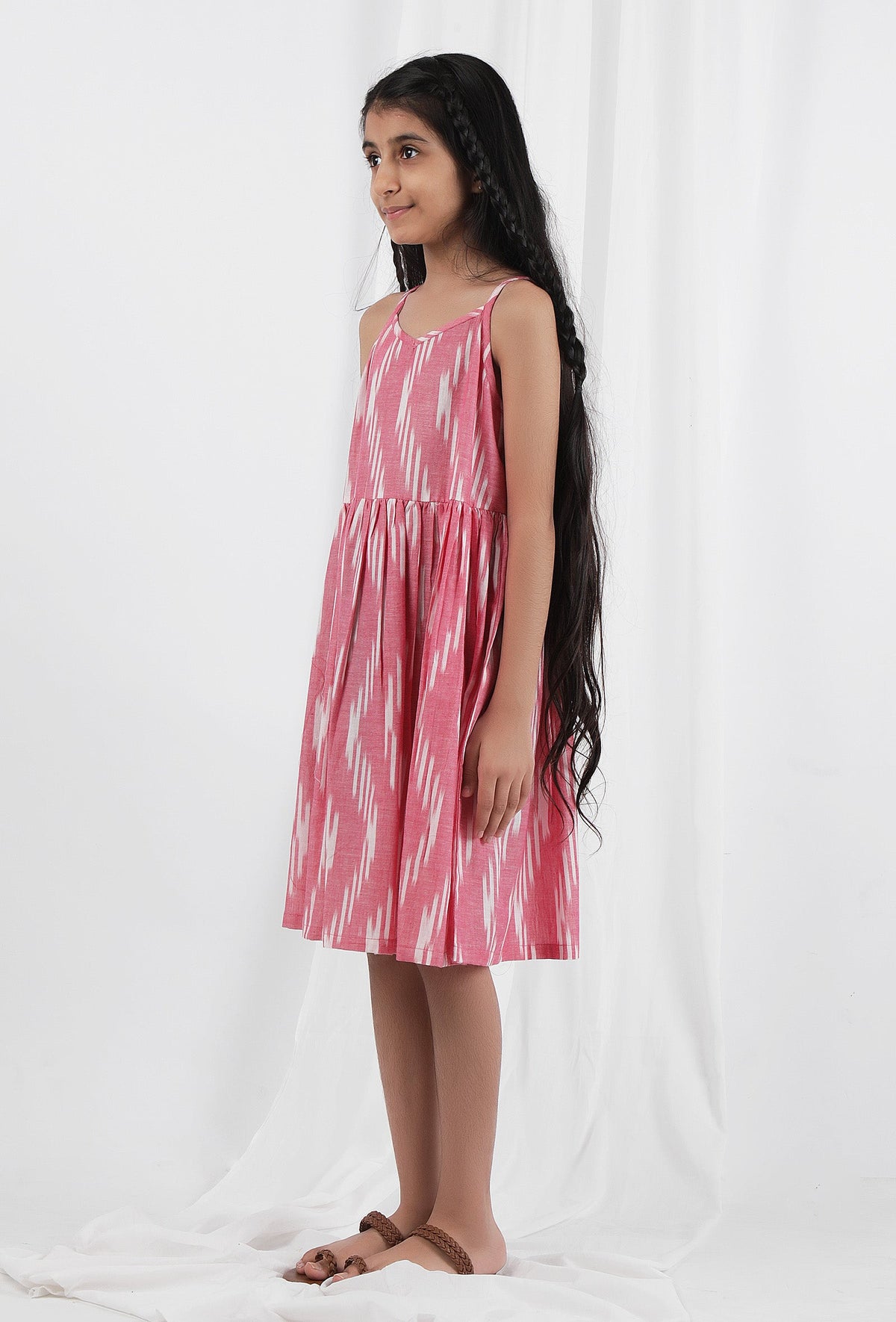 Pink Ikat Cotton Dress サイズ 6〜7歳
