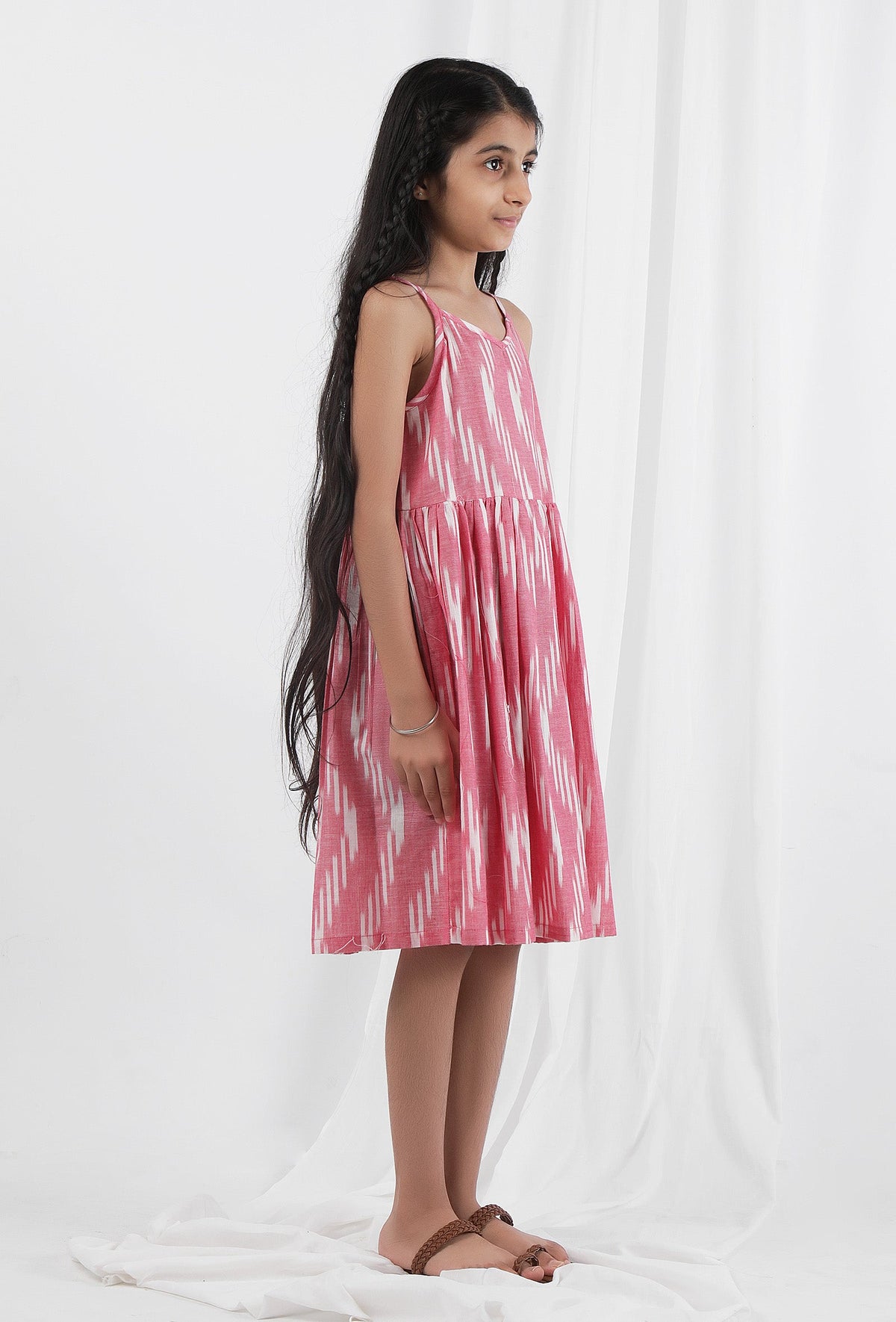 Pink Ikat Cotton Dress サイズ 6〜7歳