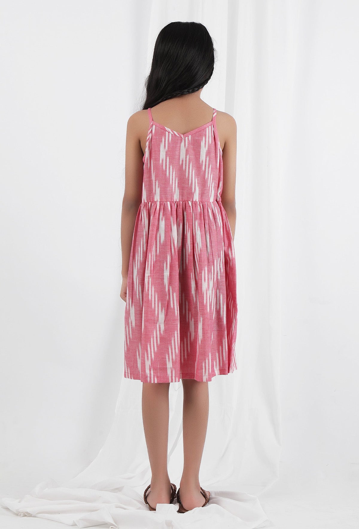 Pink Ikat Cotton Dress サイズ 6〜7歳