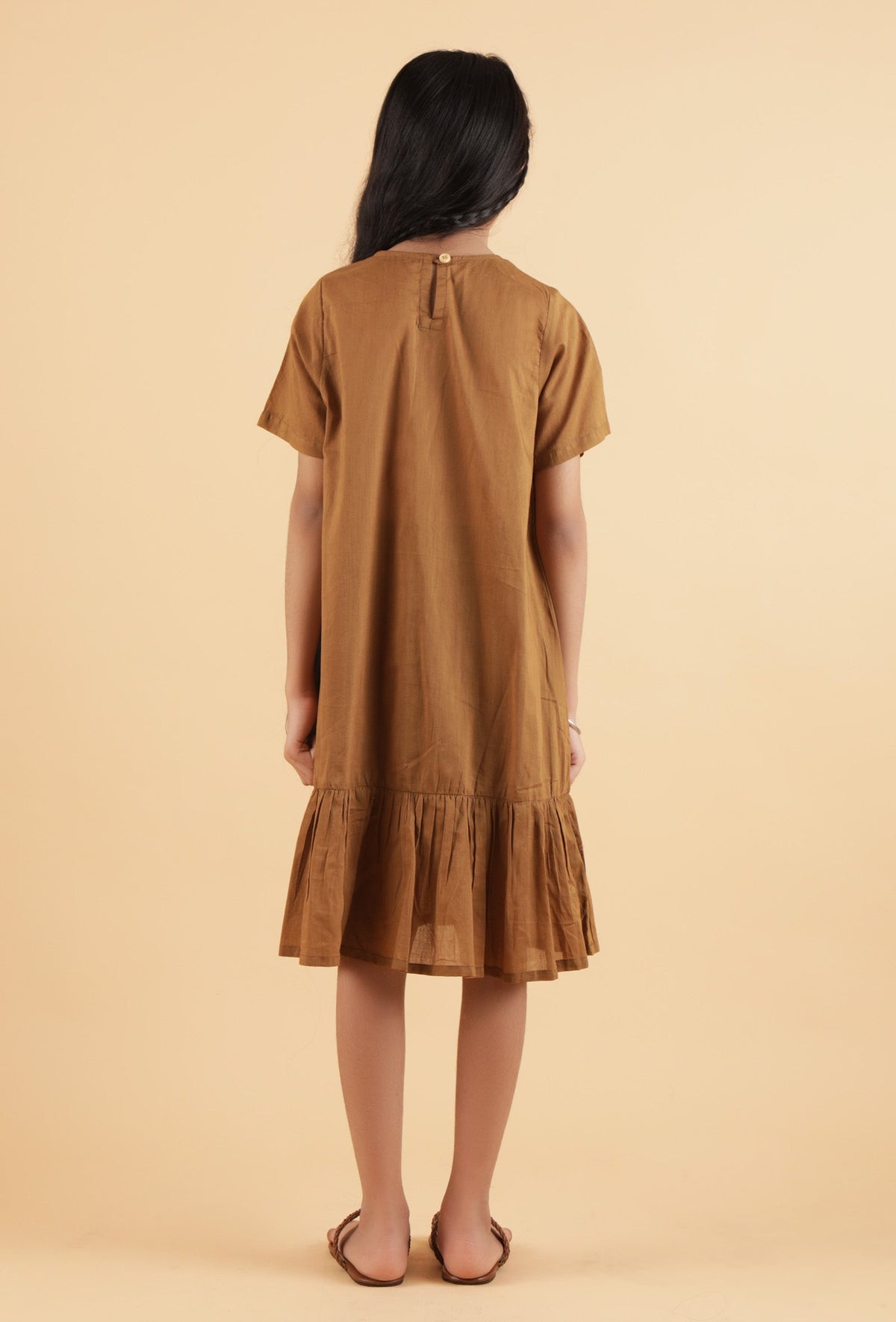 Tan Brown Mulmul Dress サイズ 9〜10歳