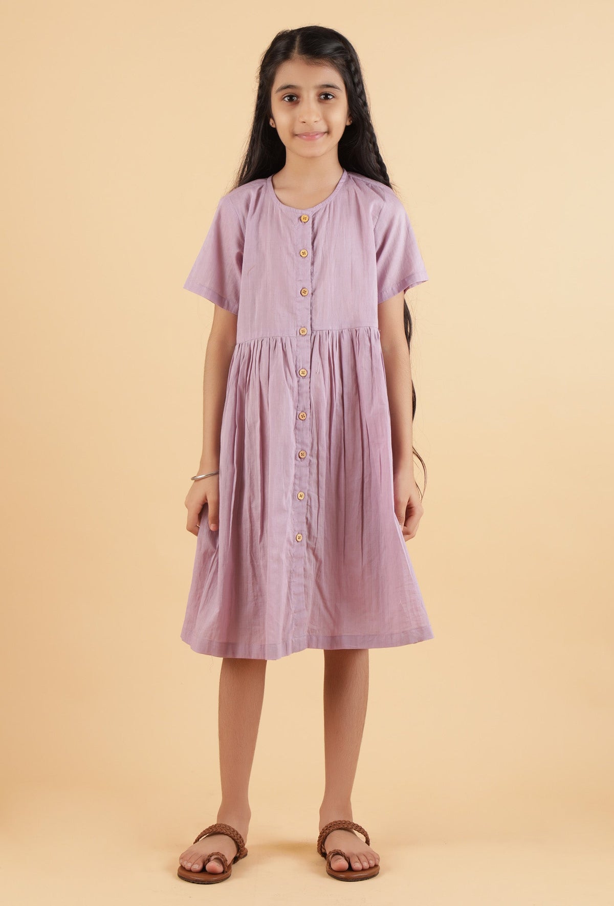 Light Purple Mulmul Dress サイズ 9〜10歳