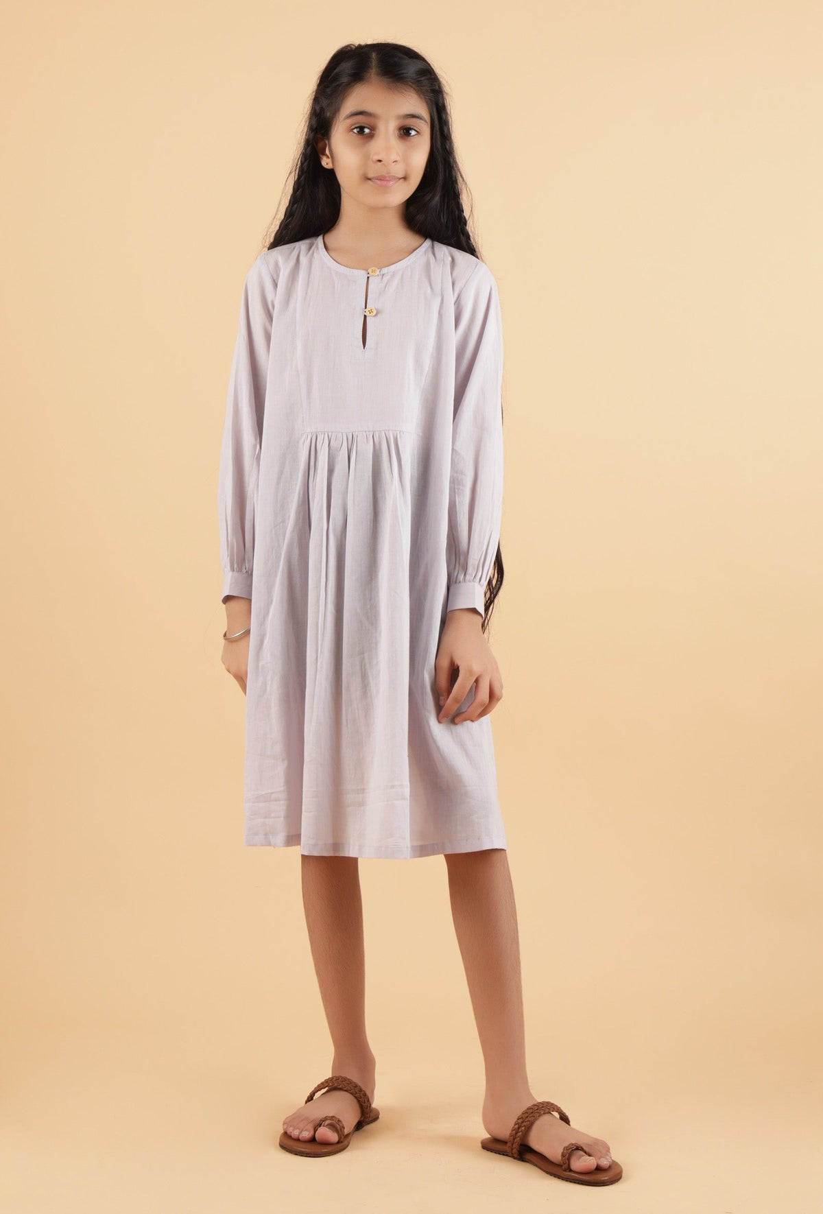 Light Grey Mulmul Dress サイズ 9〜10歳