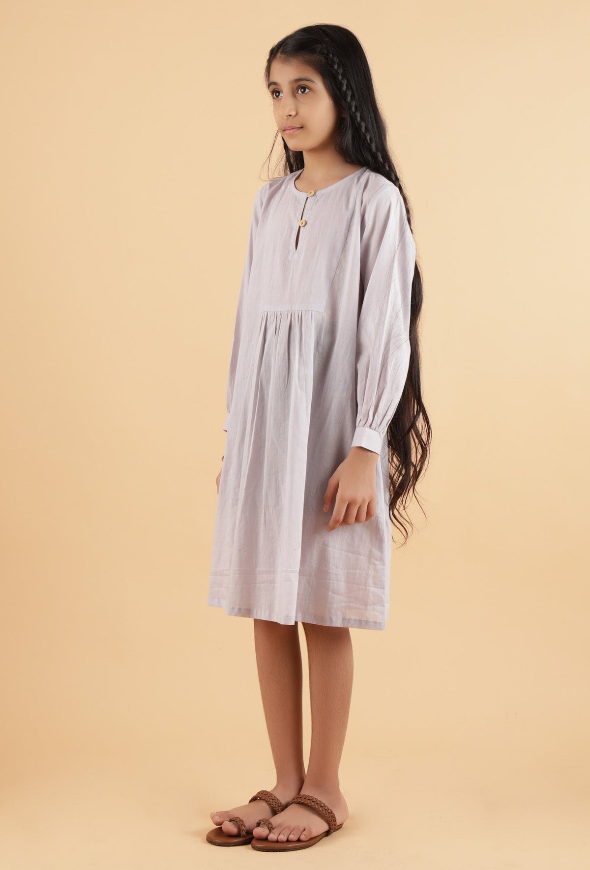 Light Grey Mulmul Dress サイズ 9〜10歳