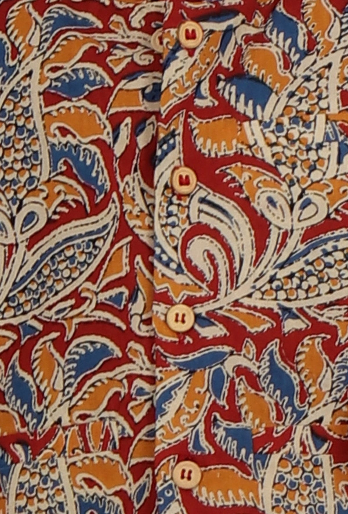 Ayan Maroon Red Kalamkari Printed Cotton Nehru Jacket サイズ 0〜3か月