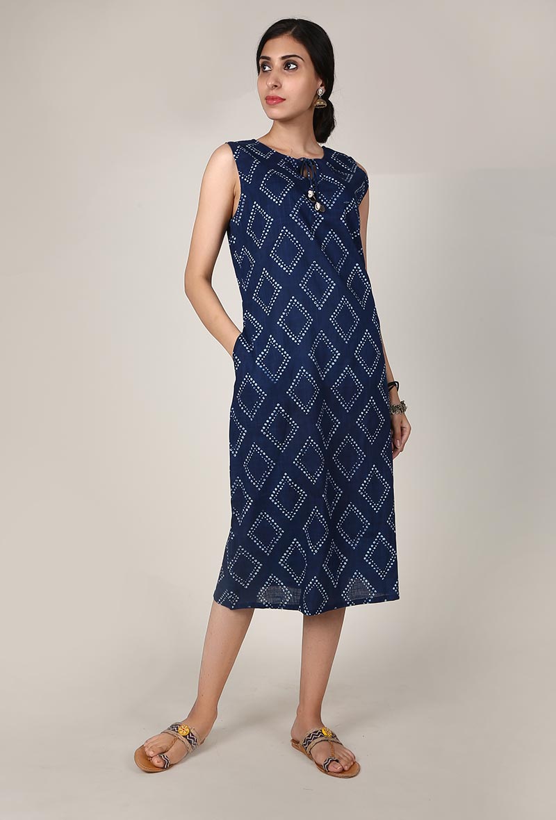 All Over Indian Floral Print Summer Dress サイズ L