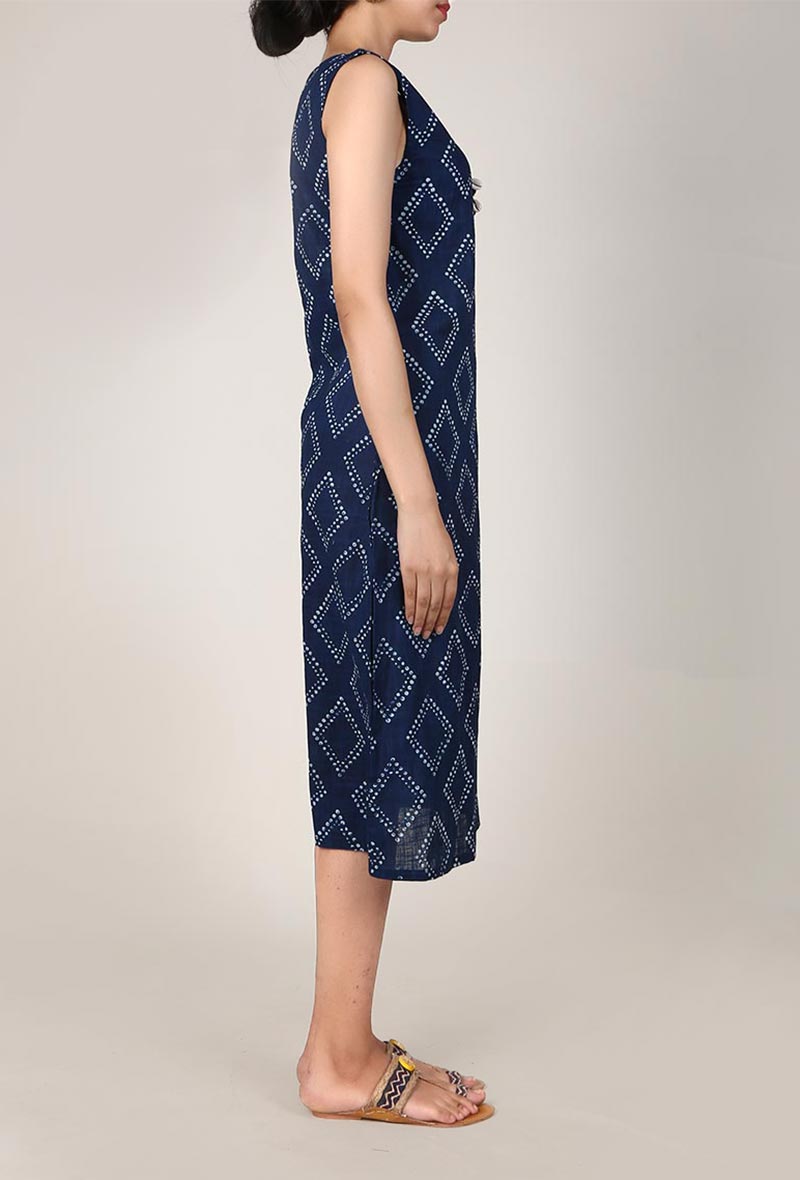 All Over Indian Floral Print Summer Dress サイズ L