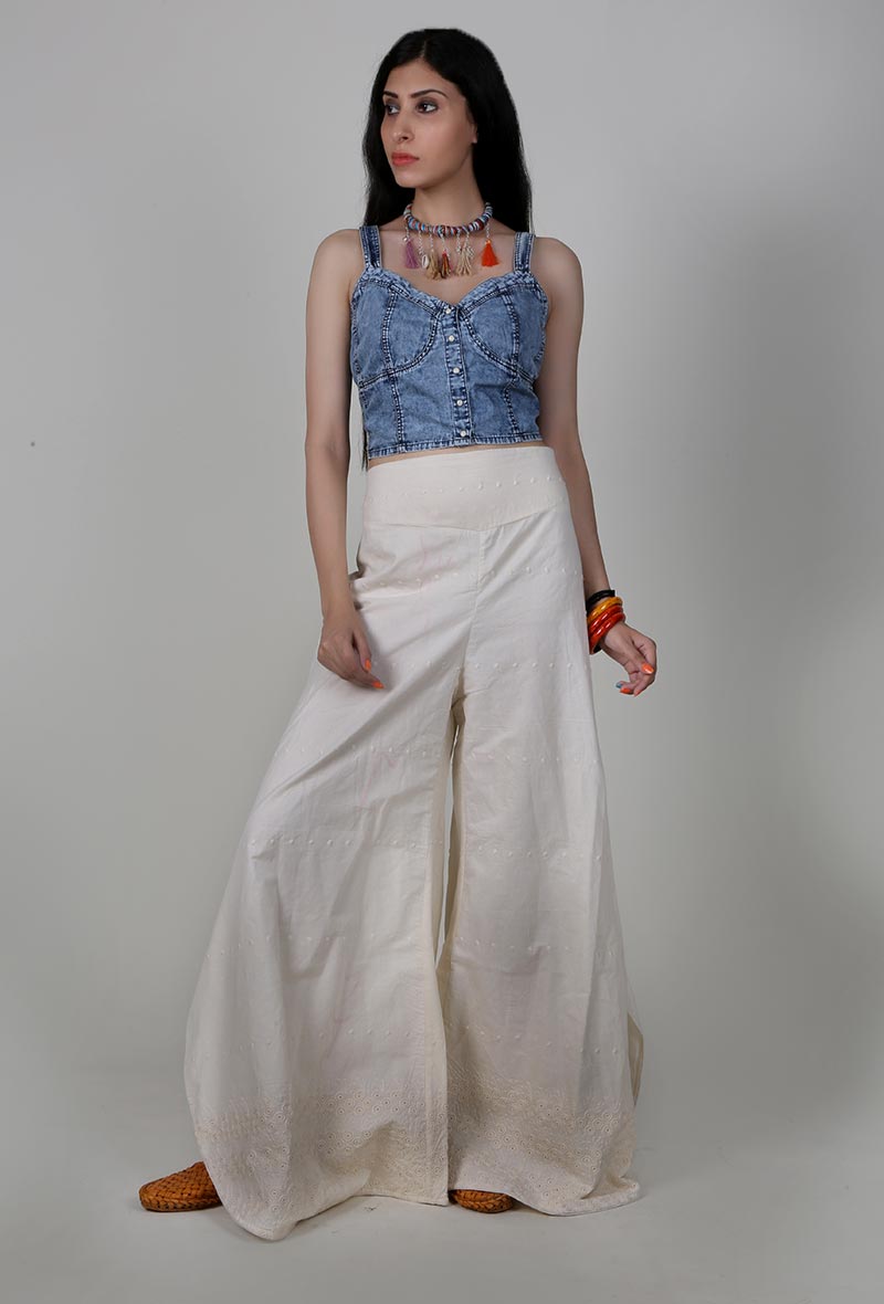 Off-white Chikankari Palazzo サイズ XS