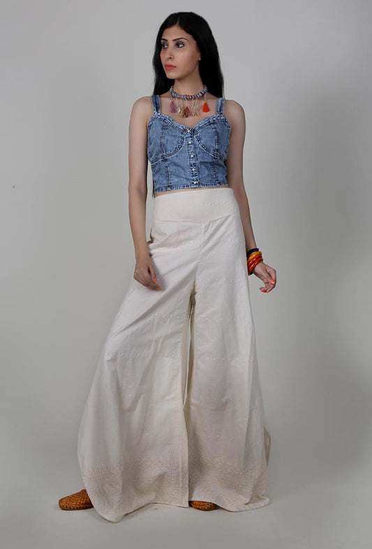 Off-white Chikankari Palazzo サイズ XS