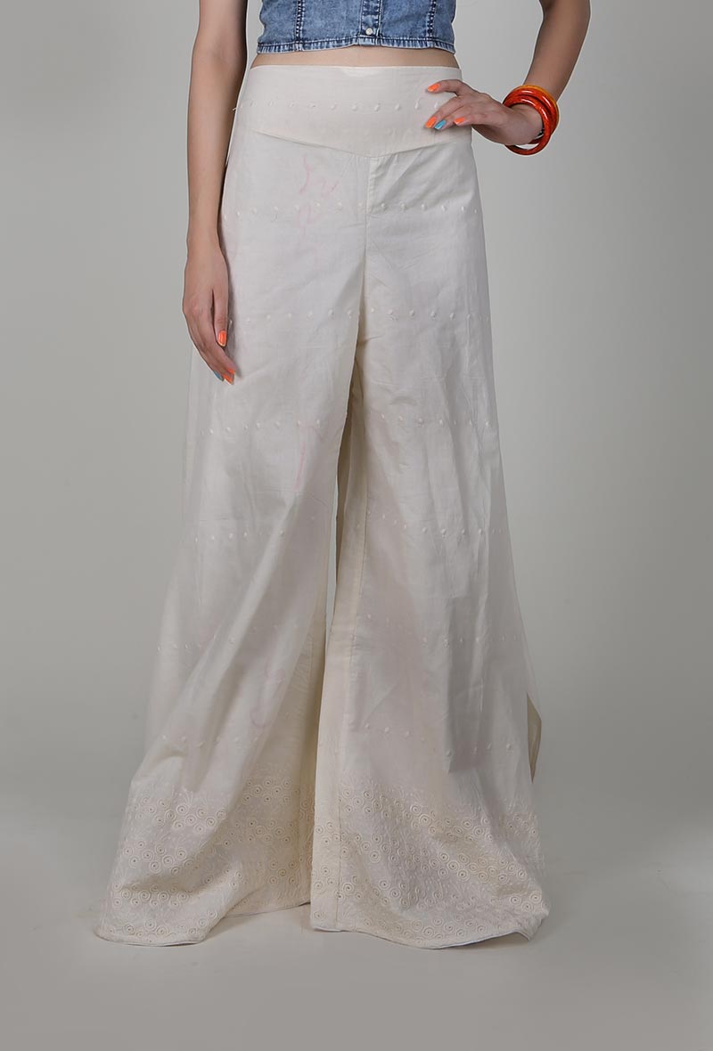 Off-white Chikankari Palazzo サイズ XS