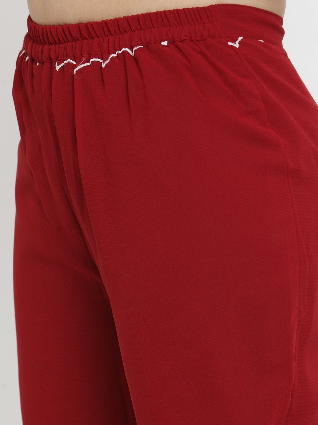 Maroon Parsi Embroidered Palazzos サイズ S