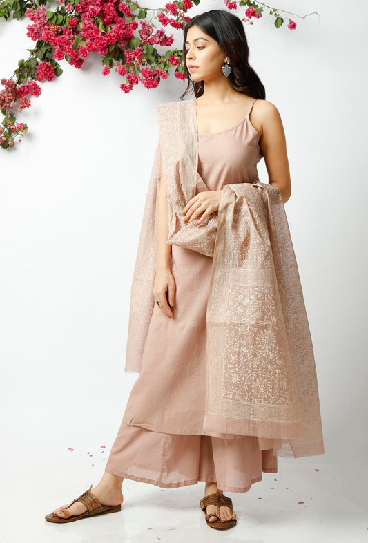 Regal Beige Kota Doria Dupatta