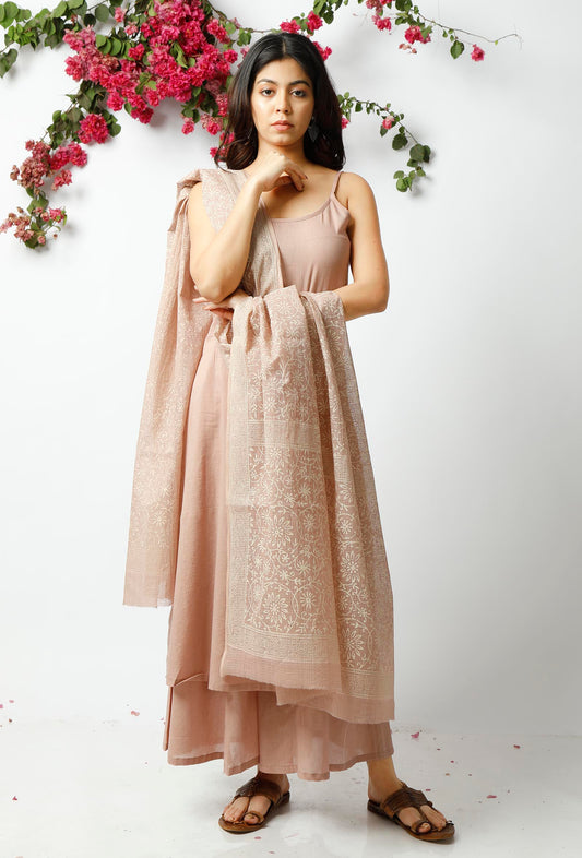 Regal Beige Kota Doria Dupatta