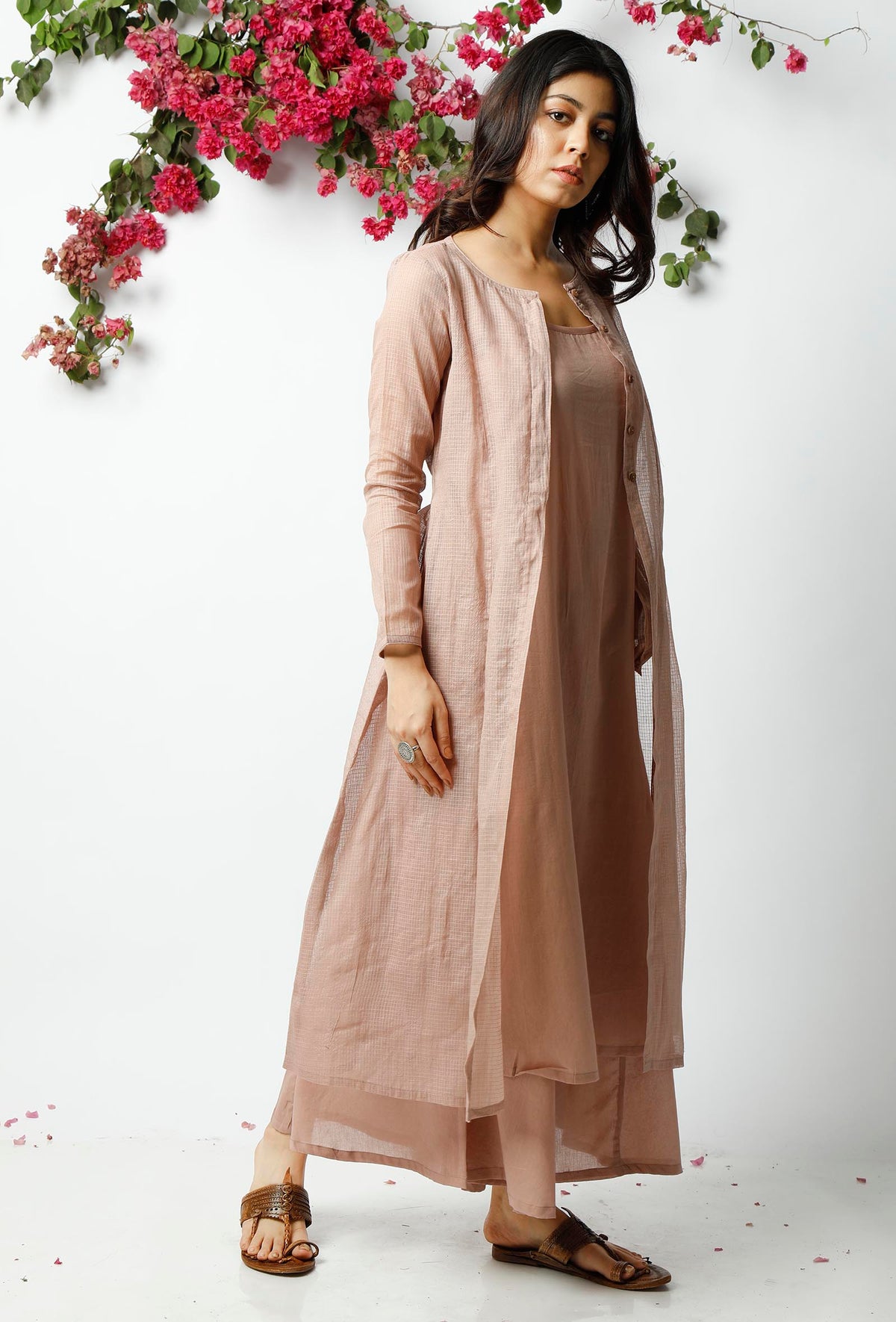 Beige Kota Doria Kali Overlay サイズ XS