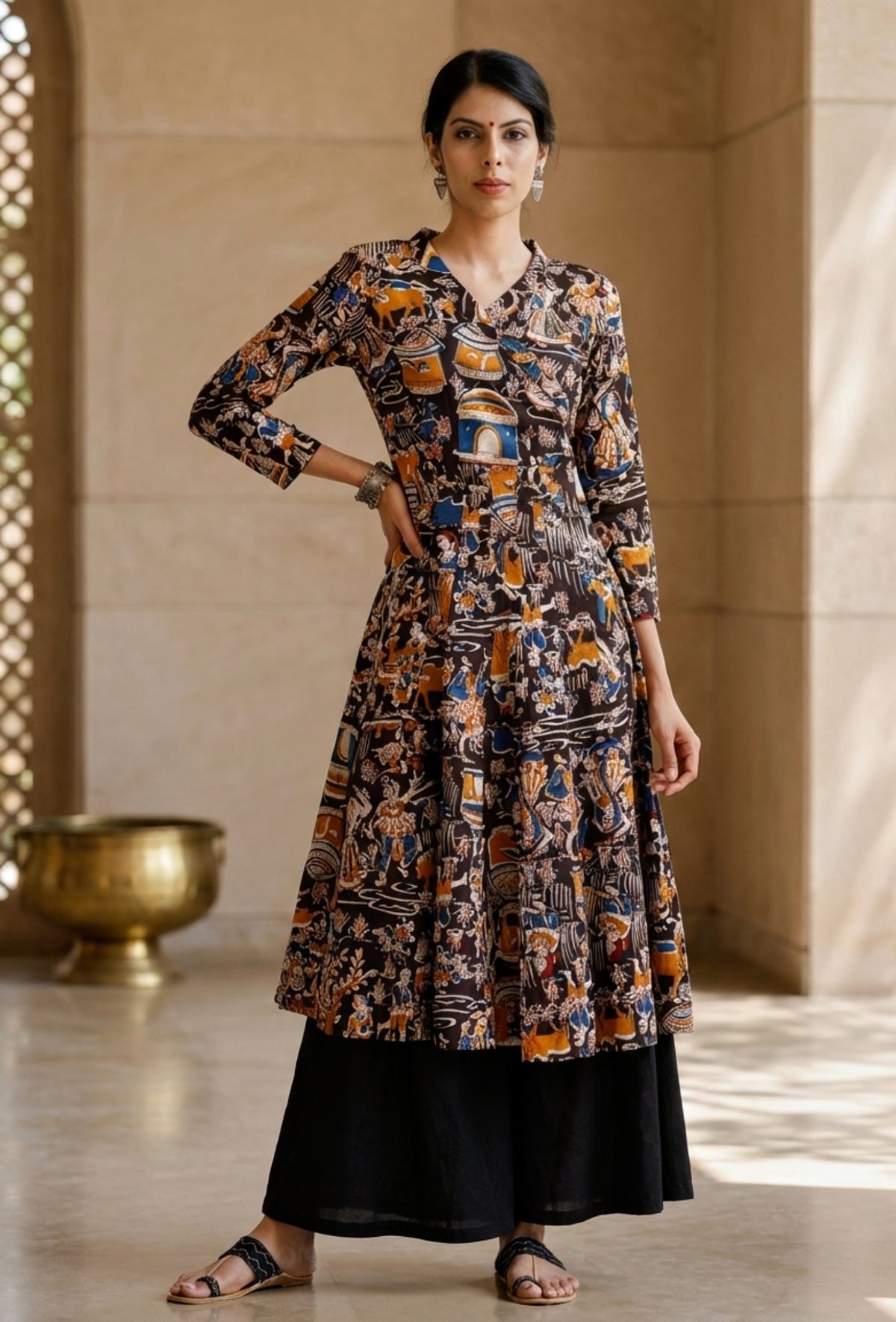 Kalamkari Block Printed Kurta サイズ XXL