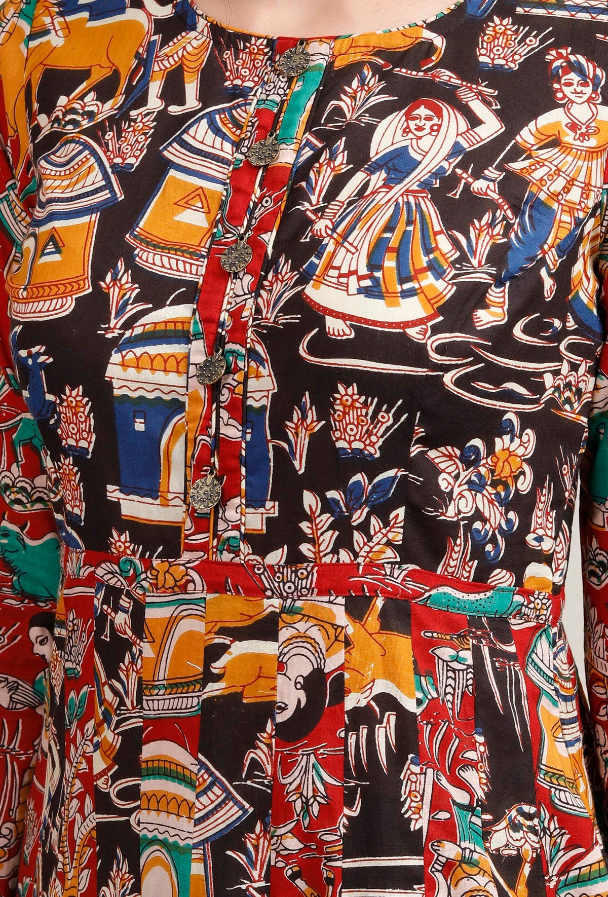 Three Print Kalidar Kalamkari Kurta サイズ XS