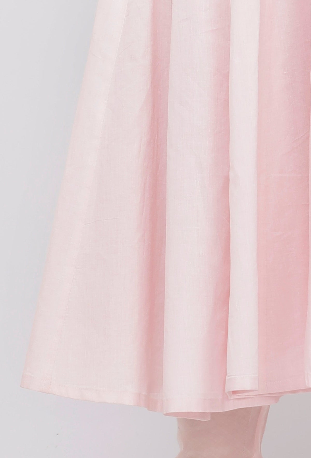 Set of 2: Light Pink Cotton Anarkali Paired with Cotton Chooridar サイズ M