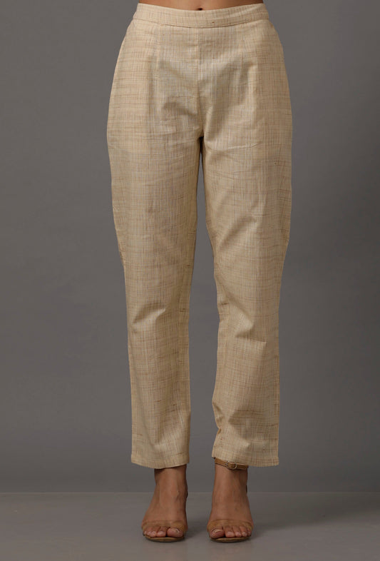 Cream Pure Woven Cotton Pants サイズ S