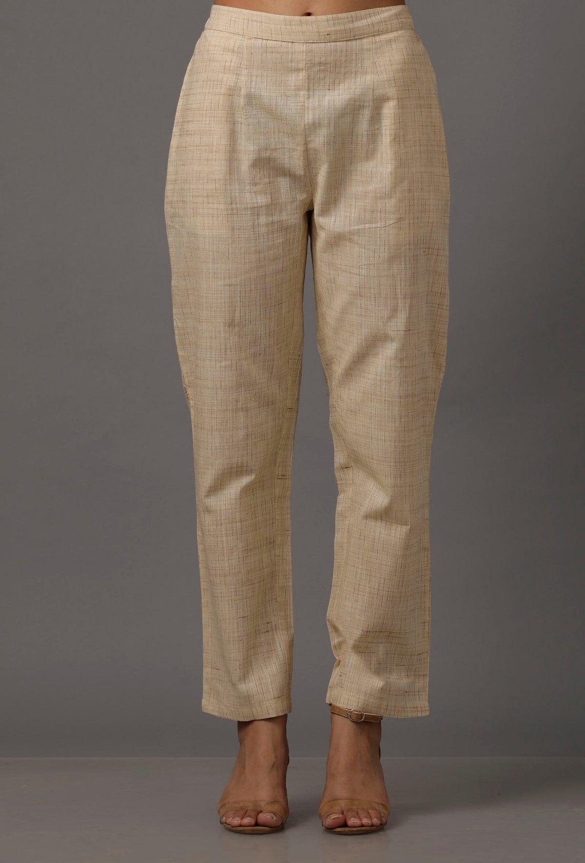 Cream Pure Woven Cotton Pants サイズ L