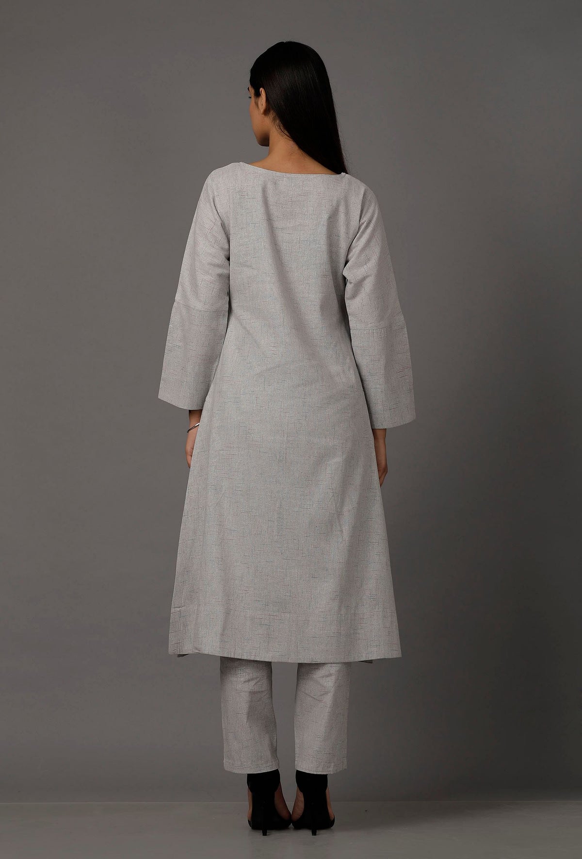 Light Blue Pure Woven Cotton Kurta サイズ S