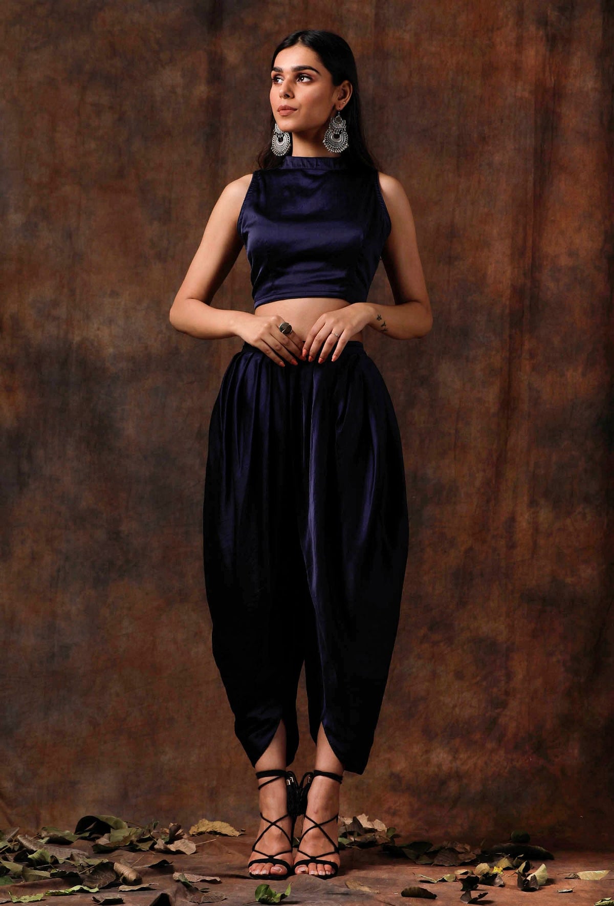 Blue Satin Blouse サイズ XXL