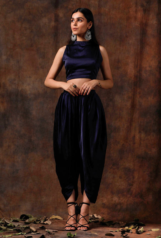 Blue Satin Blouse サイズ XXL