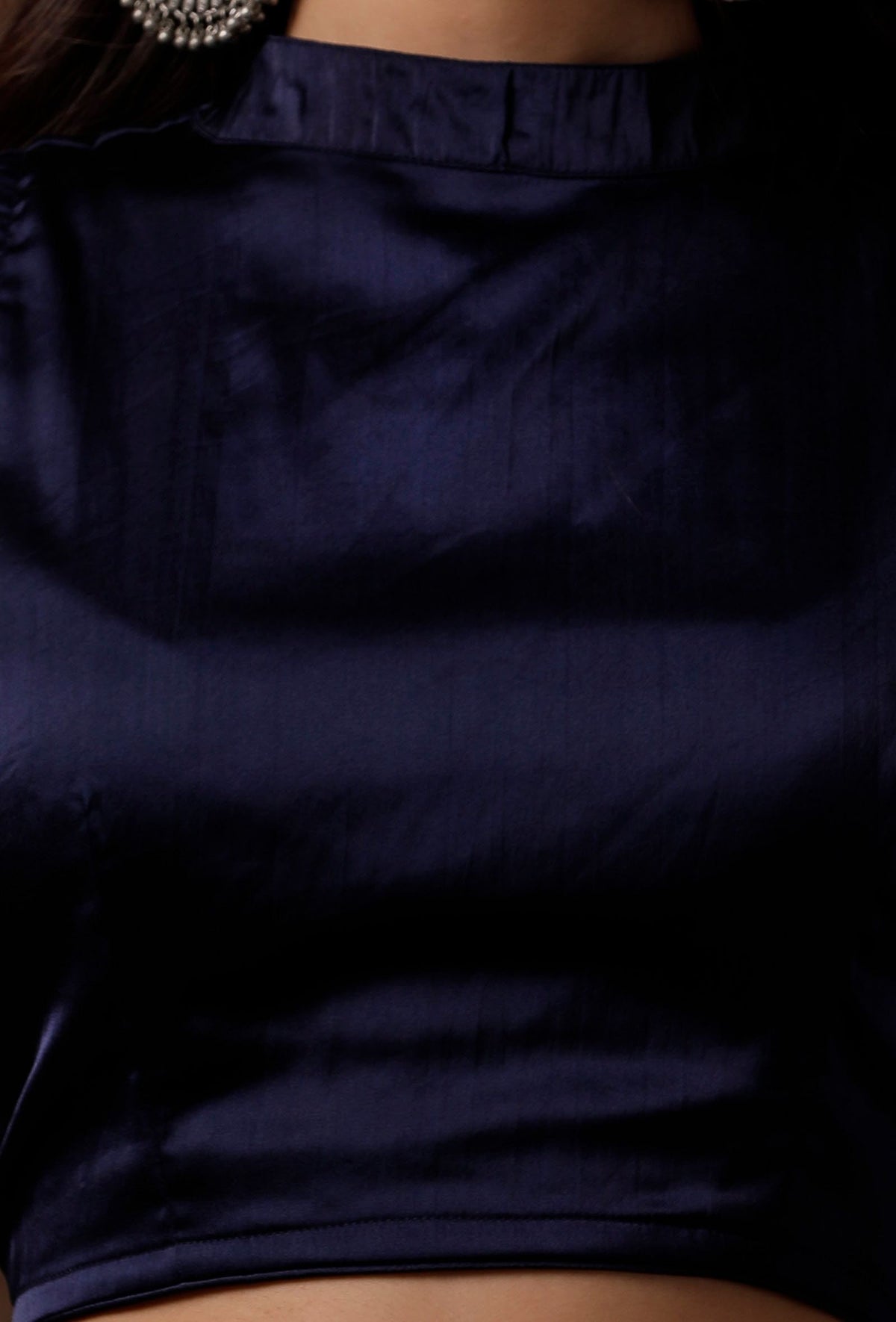 Blue Satin Blouse サイズ XXL