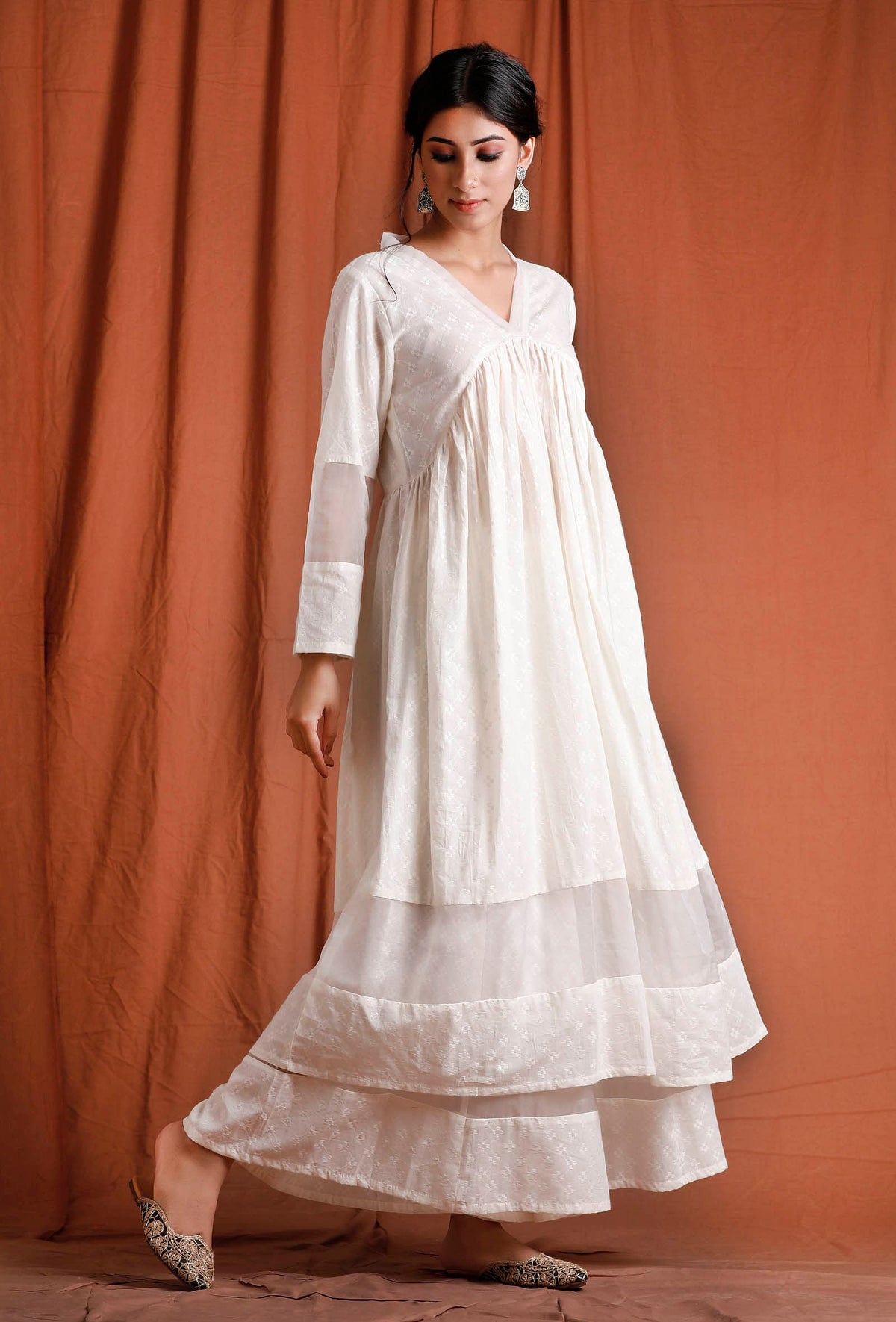 Set of 2: Off White and Golden Kurta with Palazzo サイズ XS