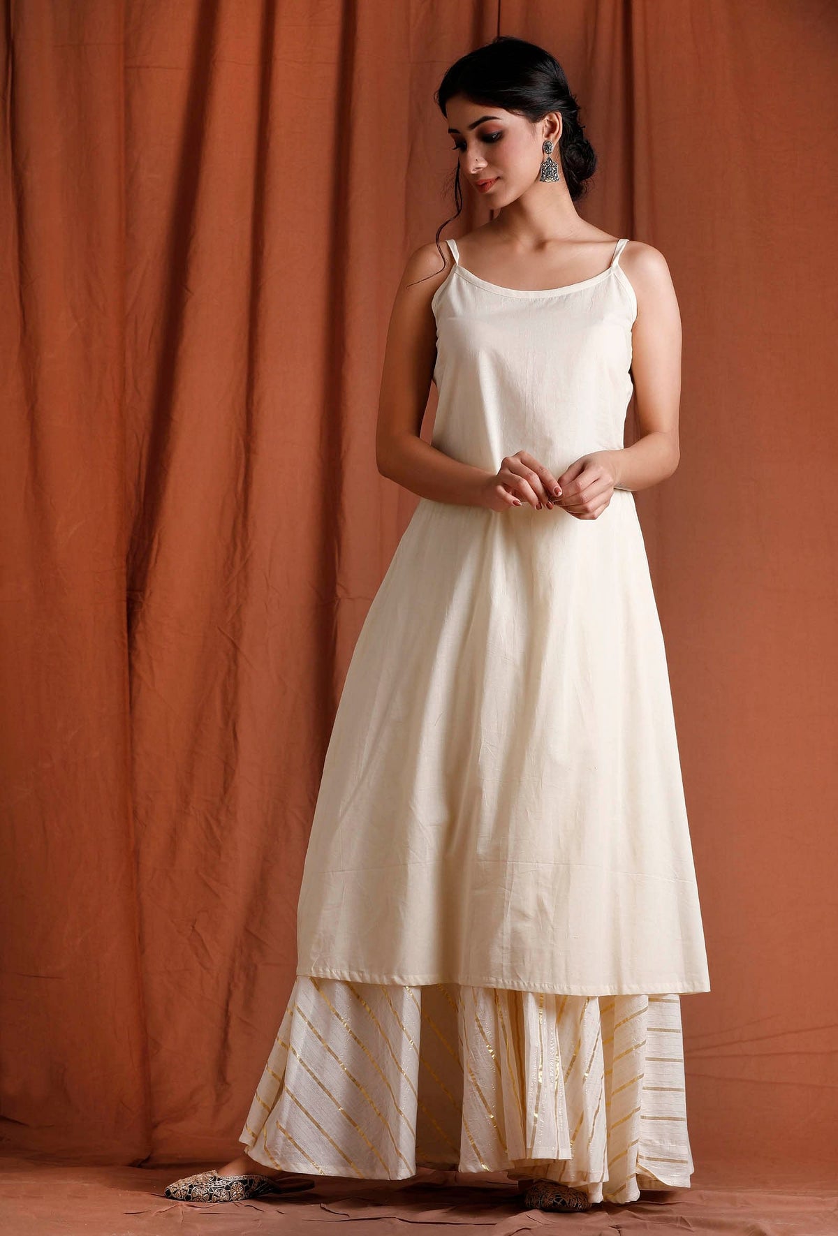 Off White Slip Cotton Kurta サイズ XS