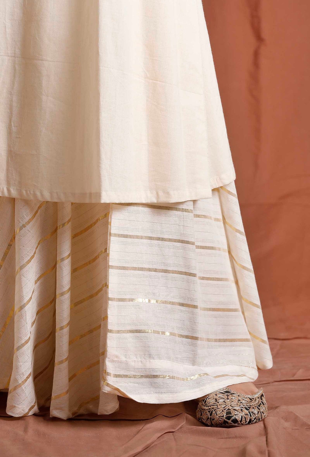 Off White Slip Cotton Kurta サイズ XS
