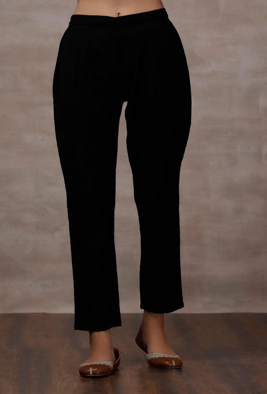 Black Straight Cashmilon Pants サイズ S