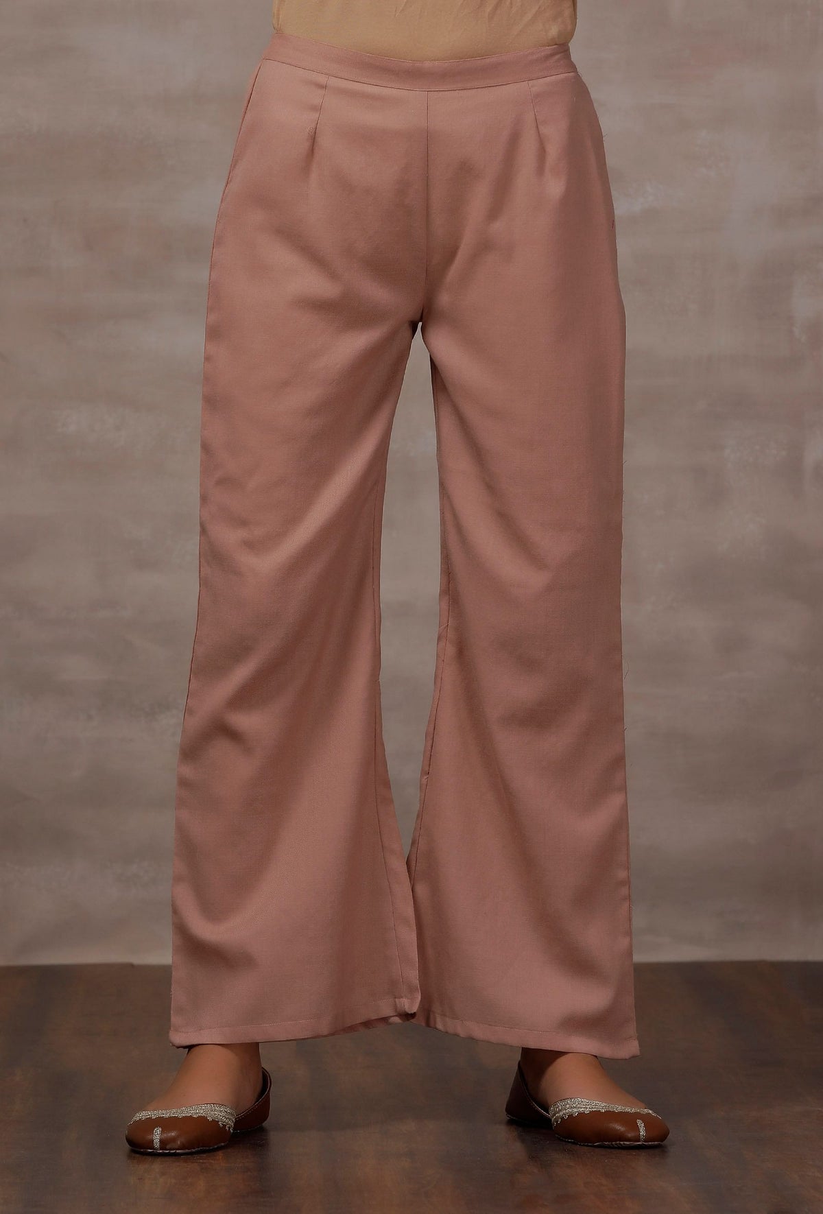 Pastel Pink Cashmilon Flared Pants サイズ S