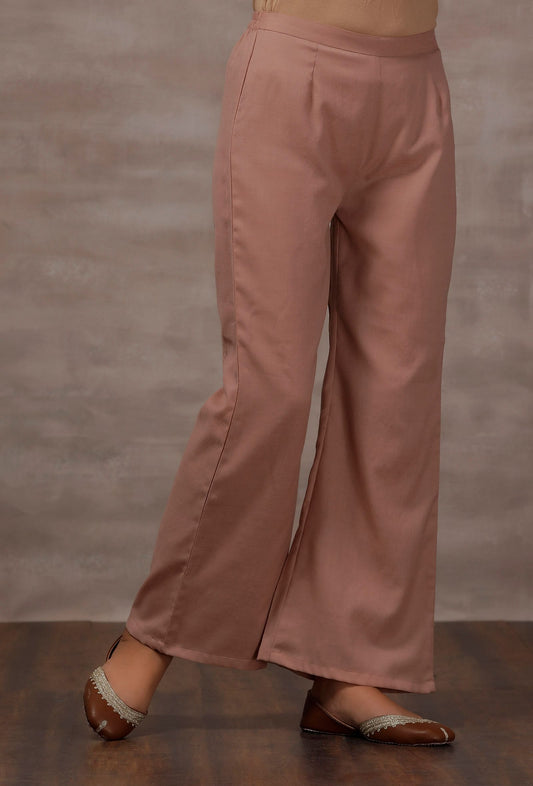Pastel Pink Cashmilon Flared Pants サイズ S