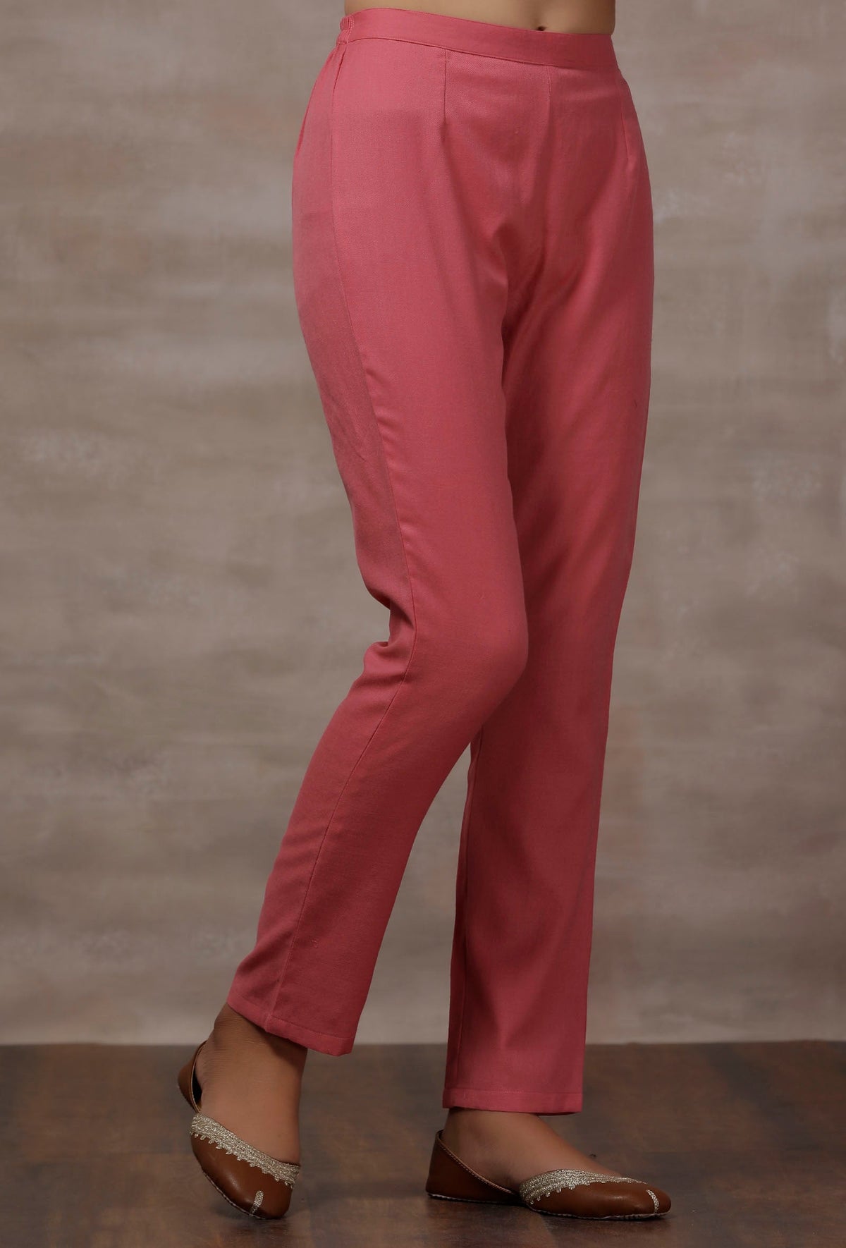Pink Cashmilon Straight Pants サイズ XXL