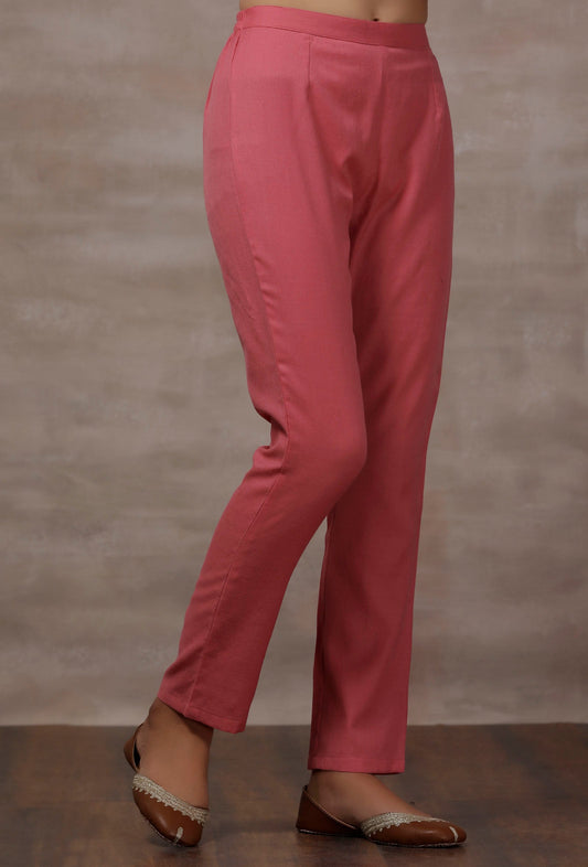 Pink Cashmilon Straight Pants サイズ XXL