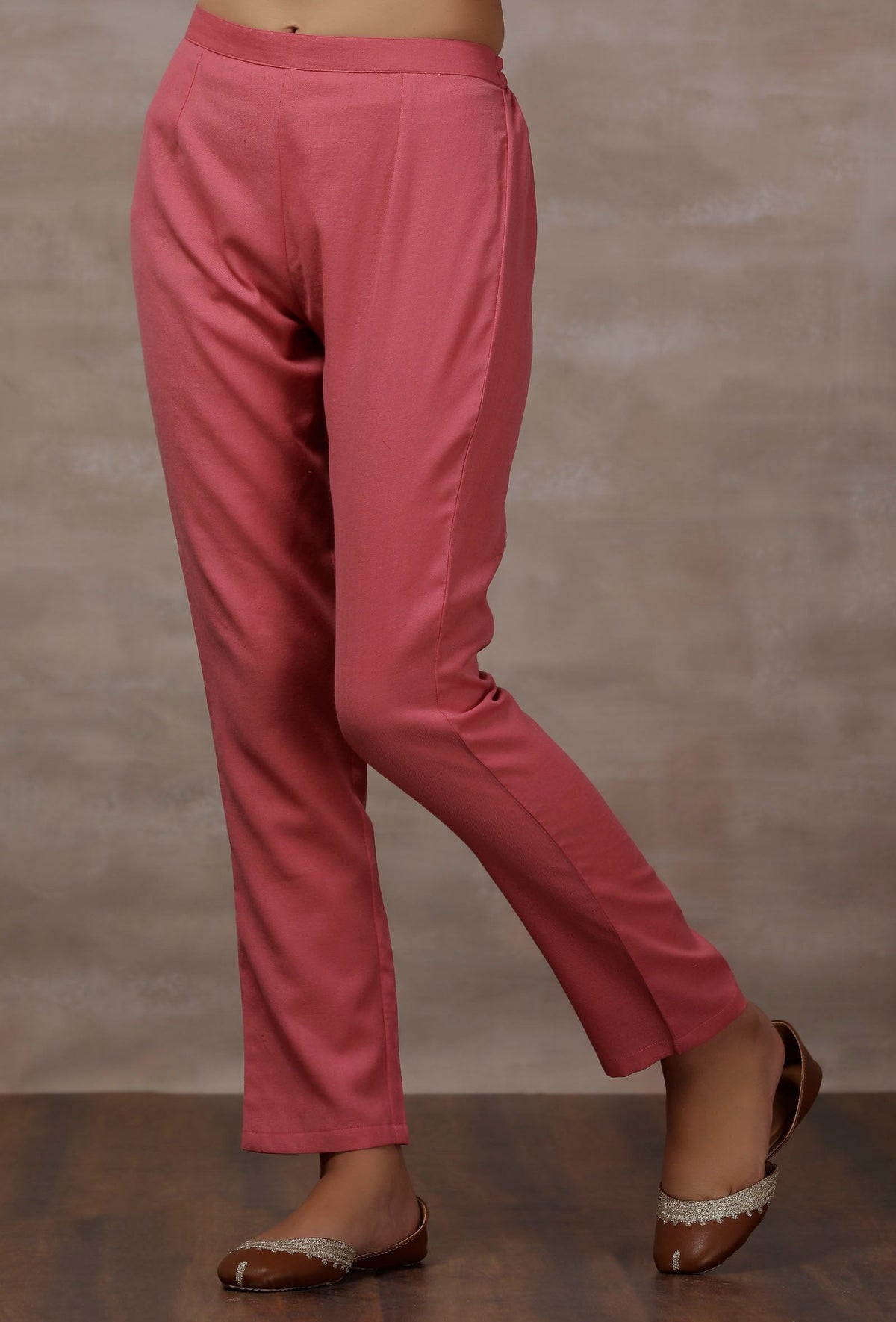 Pink Cashmilon Straight Pants サイズ XXL